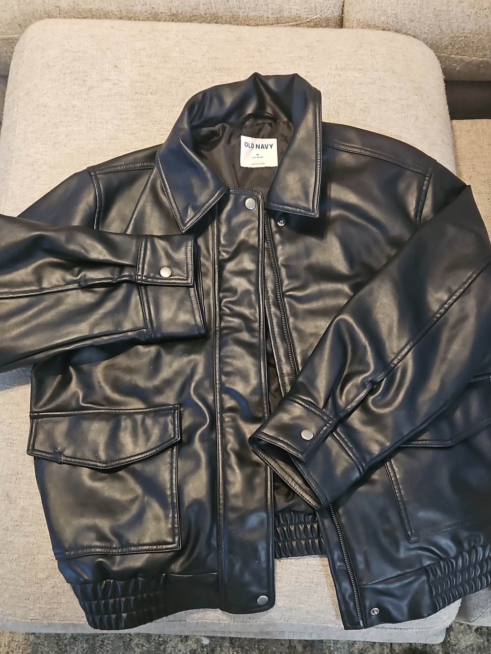 Old Navy Faux Leather Bomber Jacket